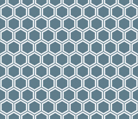 Mosaic hexagon shapes background. Slate Gray color on matching background. Simple hexagon pattern with inner solid cells. Hexagonal shapes. Seamless pattern. Tileable vector illustration.