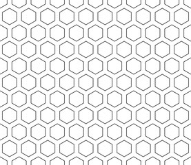 Honeycomb mosaic hexagons background. Hexagon mosaic cells with padding. Hexagonal shapes. Seamless tileable vector illustration.
