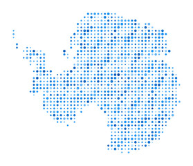 Antarctica Dot Map. Country Digital Style Shape. Antarctica vector image. Country shape blue circular dots. Beautiful vector illustration. © Eugene Ga