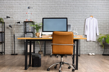 Modern interior of doctor's office with comfortable workplace