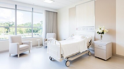 Maternity ward with private birthing suites and family support areas, women's health, family-centered care