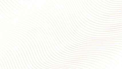 Minimalist abstract background. Wavy thin golden lines pattern