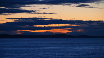 Ferry sea scenery sunset