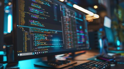Computer screen showing programming code being used by software developer