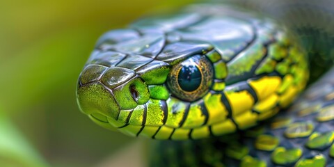 Fototapeta premium Grass Snake Close Up