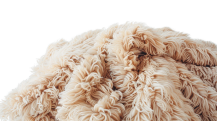 Beige fluffy scarf isolatedon white background