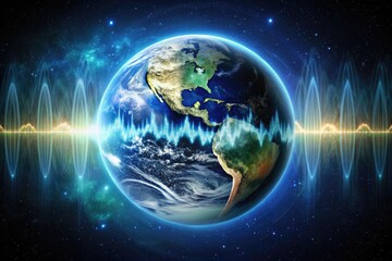 Fototapeta premium Pulse of the Earth blending electronic beats with natural ambiance