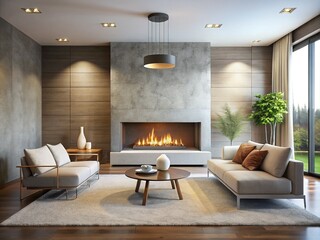 modern minimalist fireplace design subtle color palette sleek lines