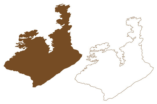 Averoy island (Kingdom of Norway) map vector illustration, scribble sketch Averoy map