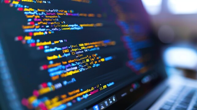 Computer screen showing programming code being displayed