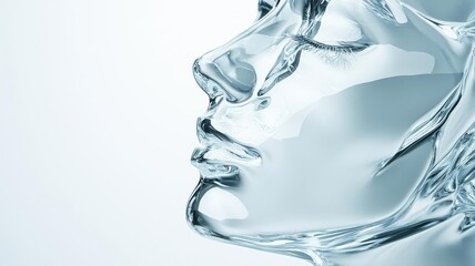 Abstract face in icy blues and silvers, representing isolation and introspection