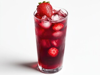 strawberry cocktail with ice