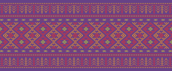 Obraz premium Traditional pattern, fabrics, asian pattern, islamic border, repeat, handmade pattern, ethnic background, ulos batak