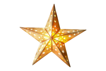 Golden Star with Lights