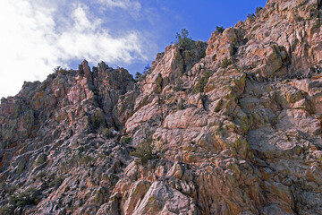 red rock colorado mountainsides