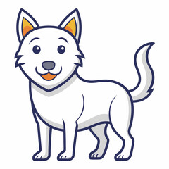 Illustration of dog outline character outline white on background vector stock illustration