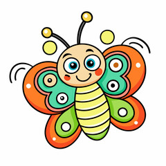 Illustration of butterfly outline white on background vector stock illustration