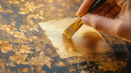 Applying Gold Leaf to Decorative Art: A Focused Process