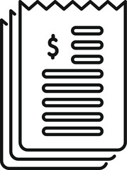 Simple vector icon of a stack of paper bills, representing expenses, payments, and budgeting