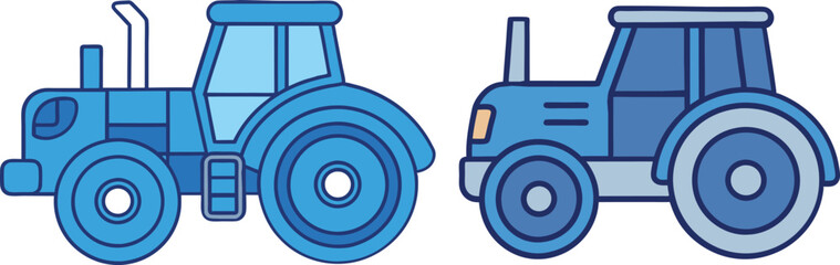 Tractor Vector Illustration - Logo Icon, Line Art, Outline, Silhouette Clipart Design