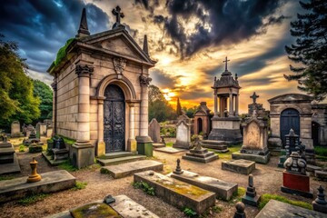 tombstones mausoleum old dead creepy bones