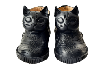Black Cat Boots with Intricate Design