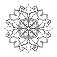 vector abstract floral mandala and white background