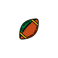 Original vector illustration. A contour icon. An American football ball.