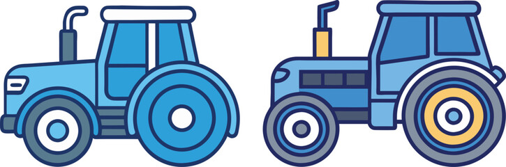 Tractor Vector Illustration - Logo Icon, Line Art, Outline, Silhouette Clipart Design