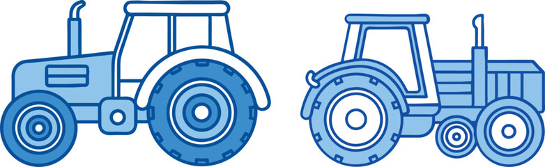 Tractor Vector Illustration - Logo Icon, Line Art, Outline, Silhouette Clipart Design
