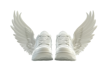White Sneakers with Angel Wings