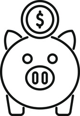 Obraz premium This icon of a piggy bank with a dollar over it represents the concept of saving money