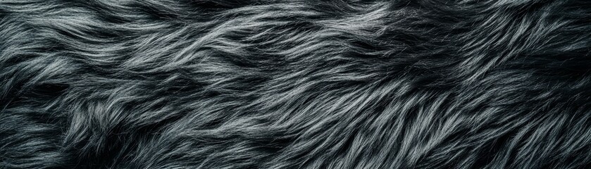 Fototapeta premium Close-up of soft, luxurious fur texture in dark tones, perfect for backgrounds and artistic designs.