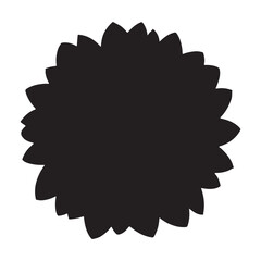 black Sunflower vector with white background