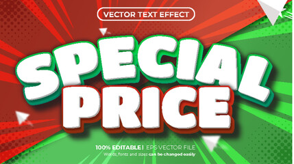 Editable cartoon text effect special price font style