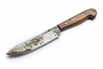 Antique knife on white background