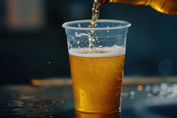 Beer in plastic cup