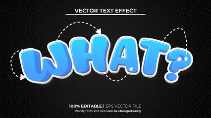 Vector what 3d text effect template