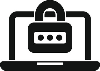 Obraz premium Laptop is showing password protection with combination lock on the screen