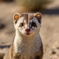 Fototapeta premium Cute Adorable desert Furry Ferret Mammal Animal 