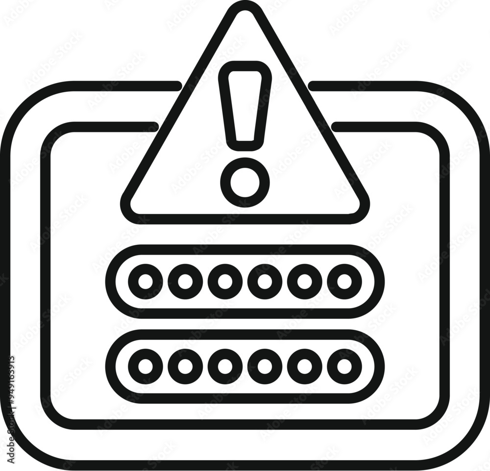 Poster simple vector showing a warning system for a server error message with an exclamation mark inside a 