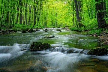 Obraz premium Serene Forest Stream