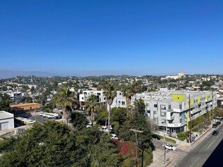 Obraz premium Views to Los Angeles, California from a rooftop 