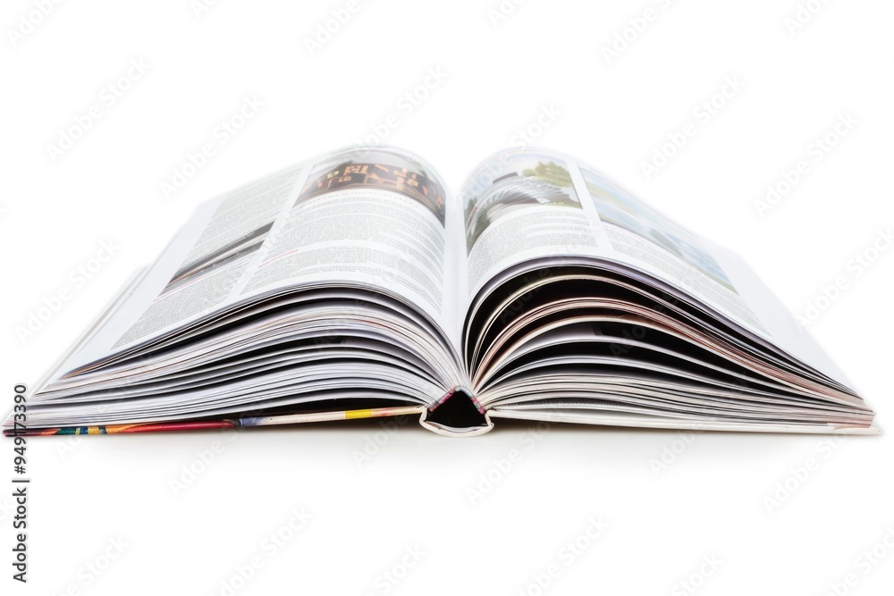 Poster An open book on a clean white surface with a simple background