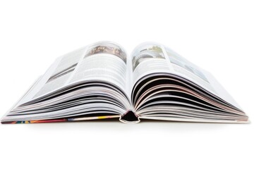 Fototapeta premium An open book on a clean white surface with a simple background