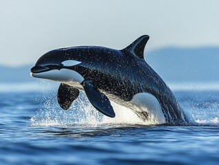 Fototapeta premium Orca Whale Leaping Out of the Water