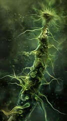 Fototapeta premium Abstract Green Organic Shapes - Digital Art