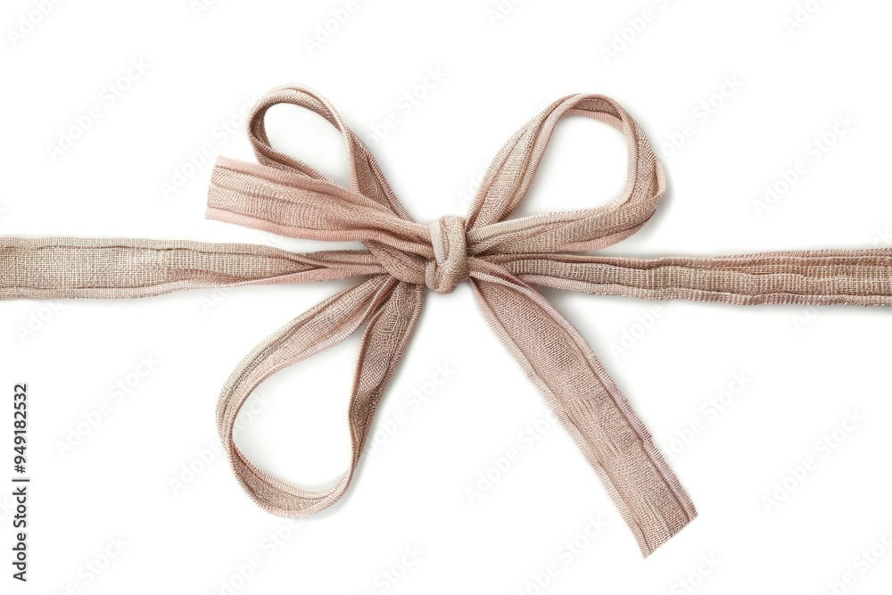 Poster a decorative ribbon tied in a bow on a plain white background