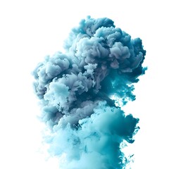 Fototapeta premium Vibrant Teal Ink Explosion in Water with a Smooth and Fluid Abstract Effect