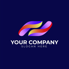 Simple and minimalist modern logo design with gradient style